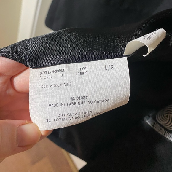 CIMONE vintage 100% black wool coat size L - Picture 7 of 9